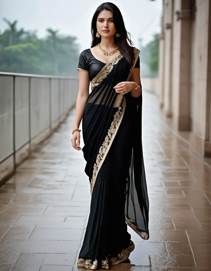 photo of young woman, in soaking wet, drenched clothes,
Stilletto heels, Silk pants, Embroidery,  long black Saree skin tight , Shop ,grope another female , 
enjoying, wet clothes stuck to body,
detailed textures of the wet clothes, wet face, wet plastered hair,
wet, drenched, professional, high-quality details, full body view.
sharp focus, ultra-high pixel detail, realistic, high-quality, full colors, incredibly detailed, 4k, 8k, 16k, hyper-realistic, RAW photo, masterpiece, ultra-detailed, professionally color graded, professional photograph, Straight open  wavy hairstyle , , pear shaped body,  wrist watch, thin necklace t ,  , no make up, 4.6feet tall model , 36b bra size, 