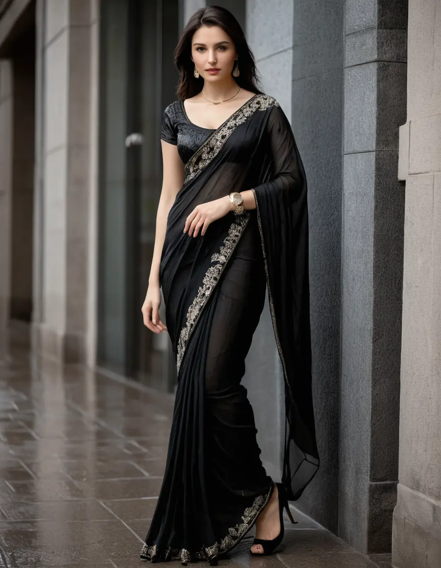 photo of young woman, in soaking wet, drenched clothes,
Stilletto heels, Silk pants, Embroidery,  long black Saree skin tight , Shop ,grope another female , 
enjoying, wet clothes stuck to body,
detailed textures of the wet clothes, wet face, wet plastered hair,
wet, drenched, professional, high-quality details, full body view.
sharp focus, ultra-high pixel detail, realistic, high-quality, full colors, incredibly detailed, 4k, 8k, 16k, hyper-realistic, RAW photo, masterpiece, ultra-detailed, professionally color graded, professional photograph, Straight open  wavy hairstyle , , pear shaped body,  wrist watch, thin necklace t ,  , no make up, 4.6feet tall model , 36b bra size, 